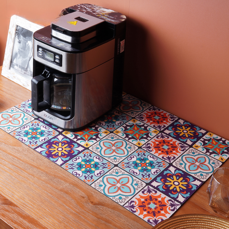 Super Size Retro Quick-Drying Water-Draining Mat for Kitchen Bar Countertops