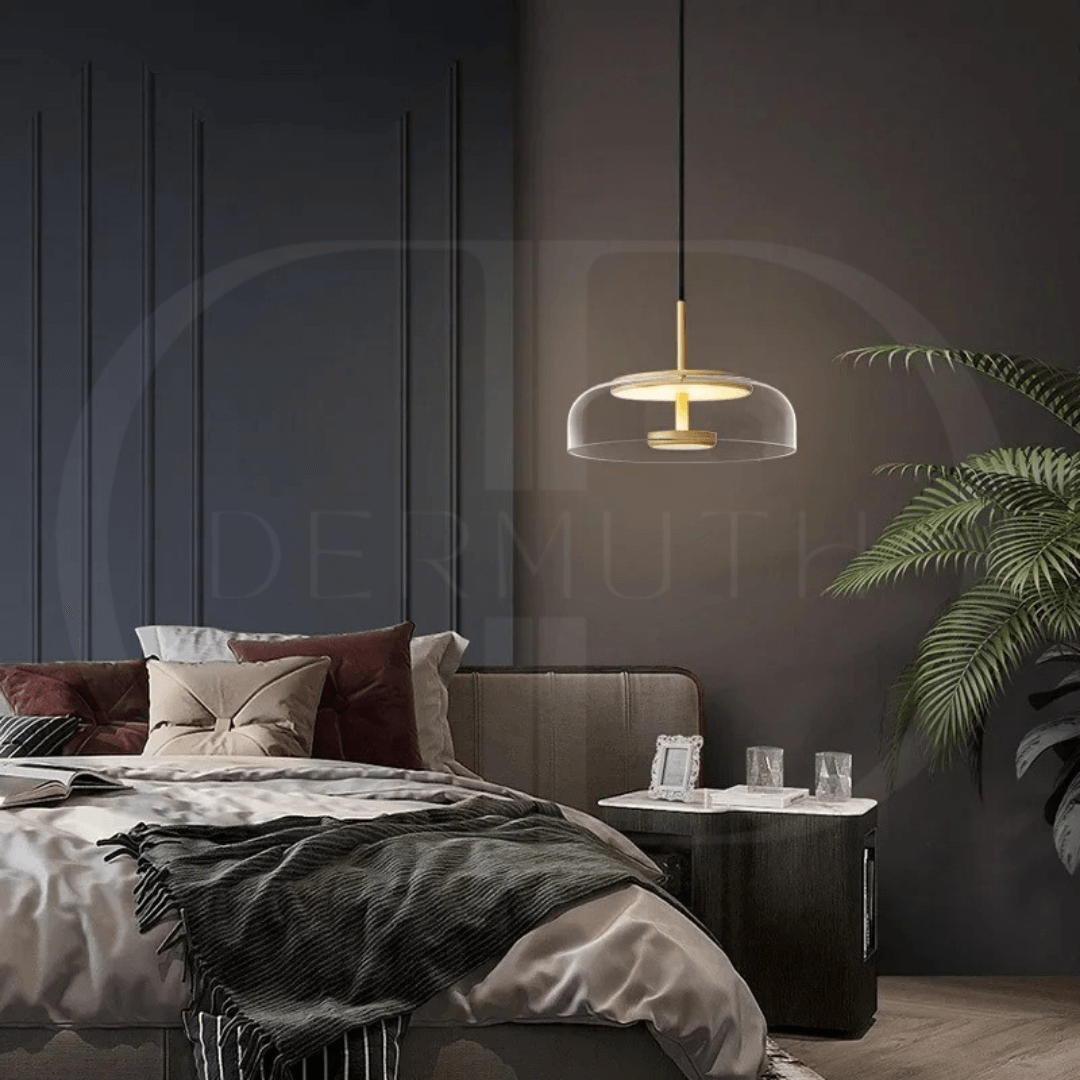 Modern Glass Dome Pendant Light – Elegant Hanging Ceiling Lamp for Kitchen, Dining & Living Room