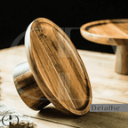 Prato de Bolo de Madeira Estilo Japonês