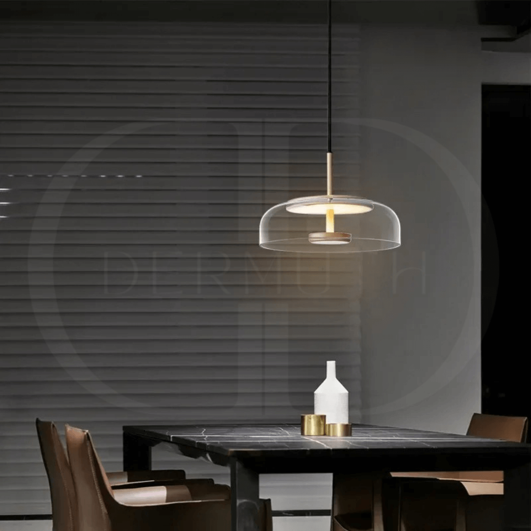Modern Glass Dome Pendant Light – Elegant Hanging Ceiling Lamp for Kitchen, Dining & Living Room