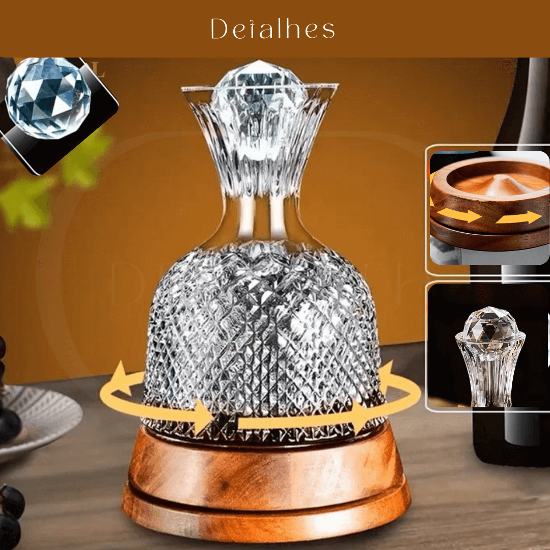 Decanter de Vinho - Cristal com Base Giratória