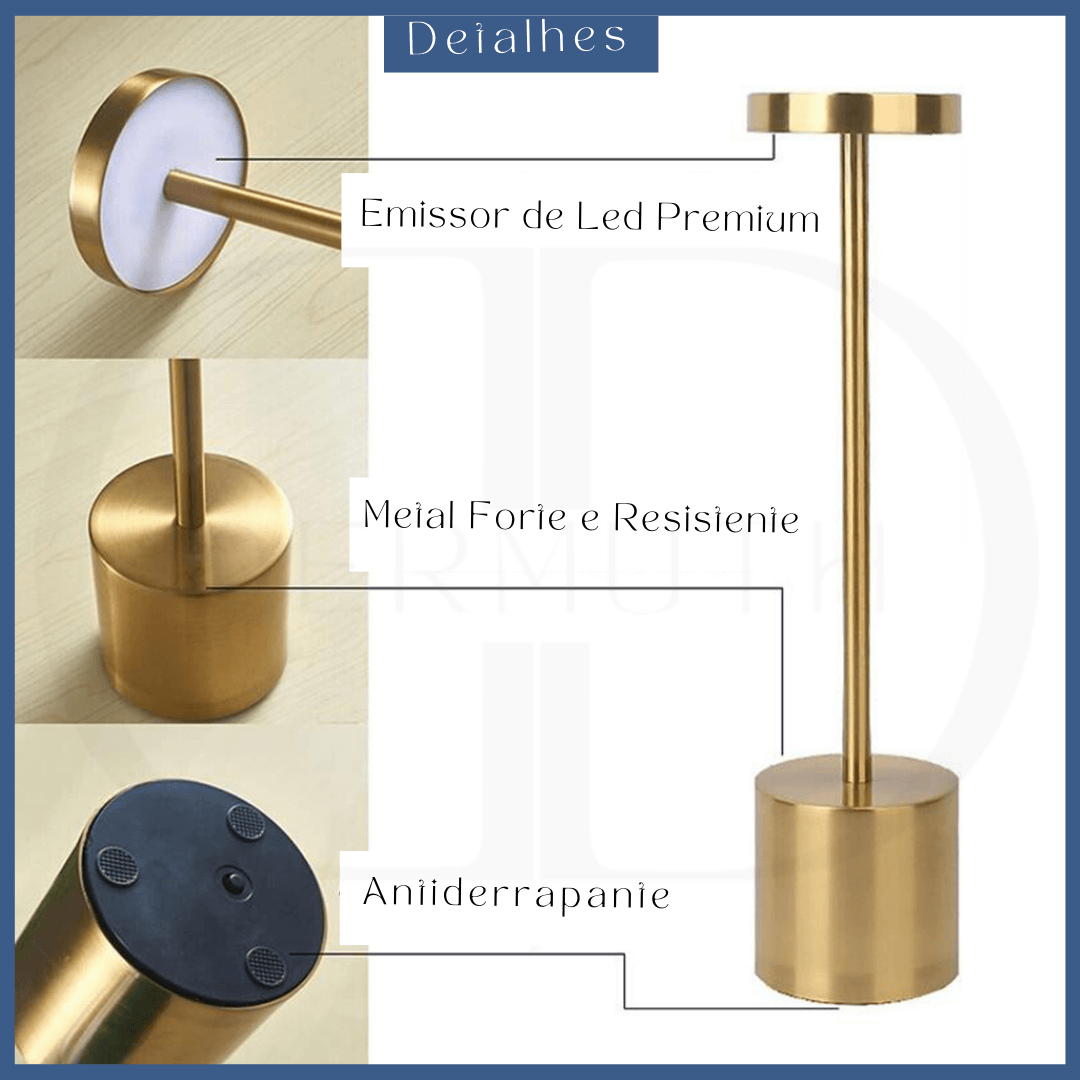 Luminária de Mesa LED Sem Fio –  Moderna e Funcional