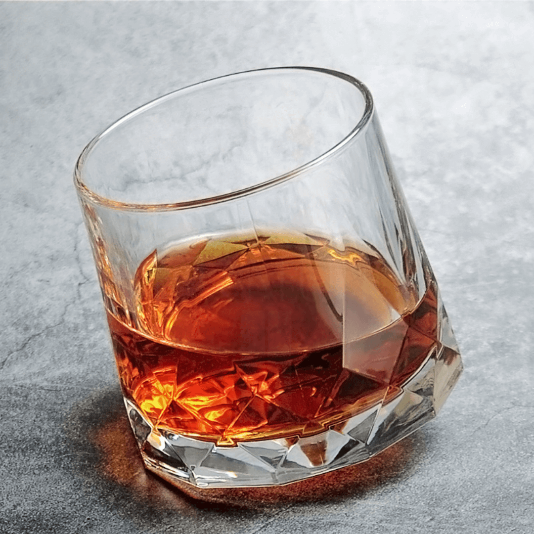 Copos Giratórios de Vidro para Whisky – Design Clássico com Efeito Spinning