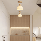 Lustre de Teto Contemporâneo em Vidro Fosco Dourado