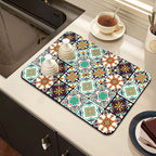 Super Size Retro Quick-Drying Water-Draining Mat for Kitchen Bar Countertops
