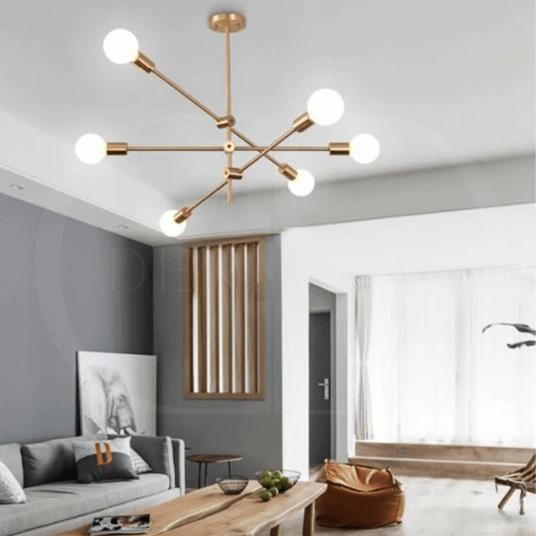 Lustre Moderno Dourado Luxuoso