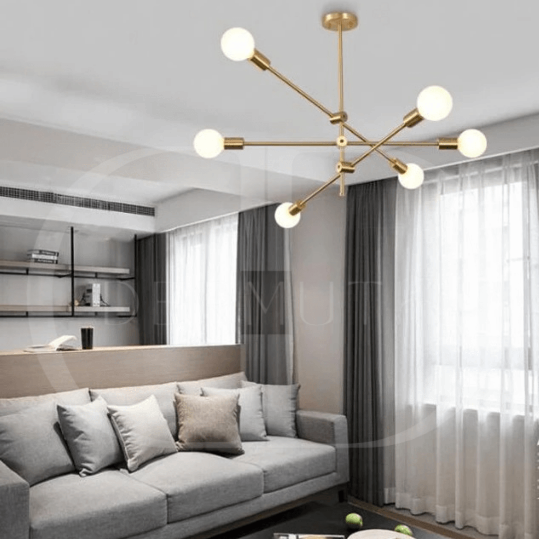 Lustre Moderno Dourado Luxuoso