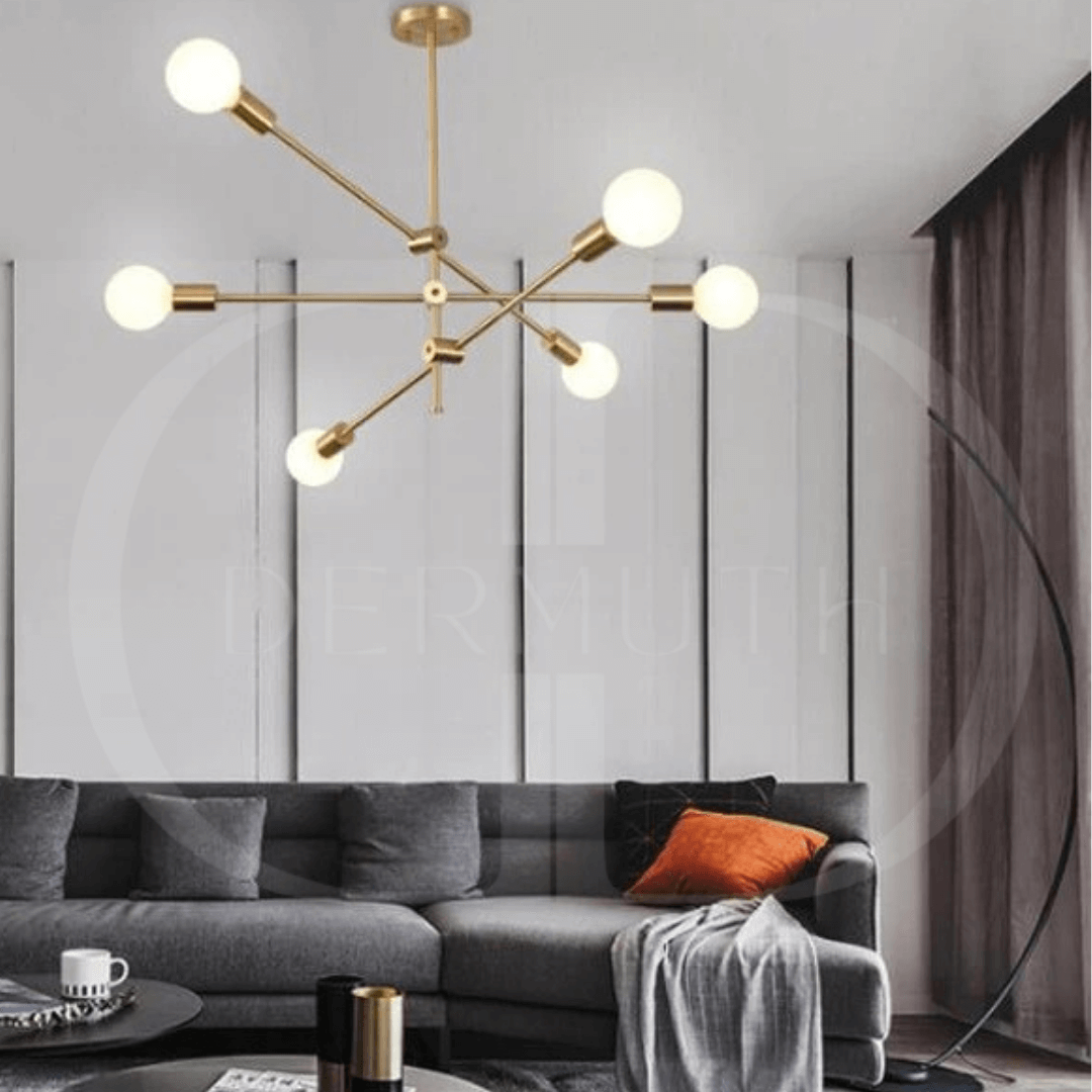 Lustre Moderno Dourado Luxuoso