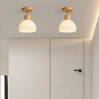 Lustre de Teto Contemporâneo em Vidro Fosco Dourado