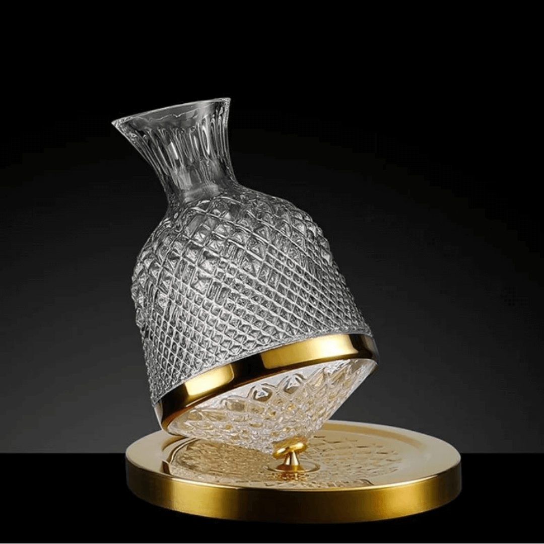 Decantador de Vinho Rotativo 360° em Cristal - Design Elegante