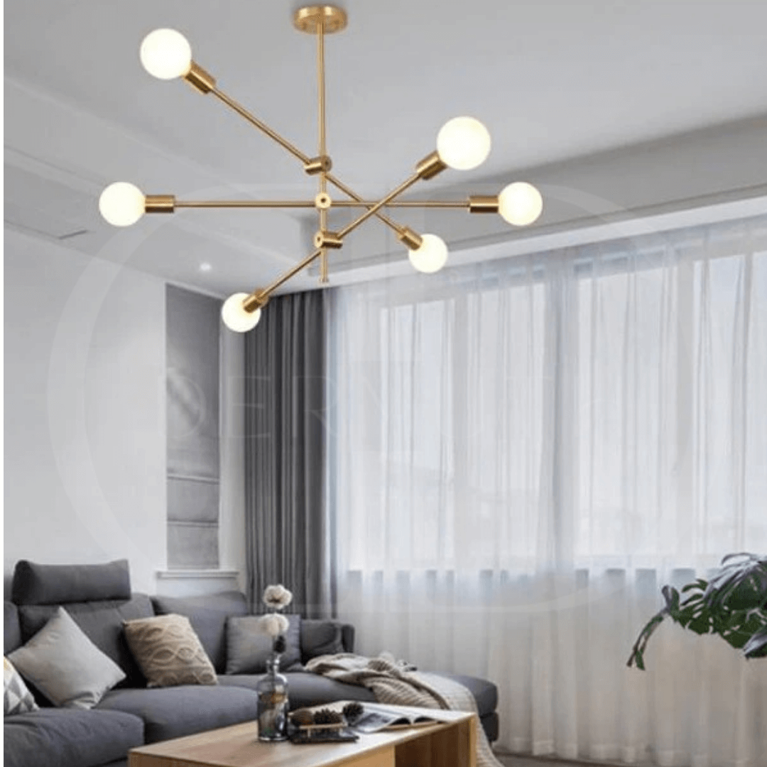 Lustre Moderno Dourado Luxuoso
