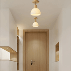 Lustre de Teto Contemporâneo em Vidro Fosco Dourado