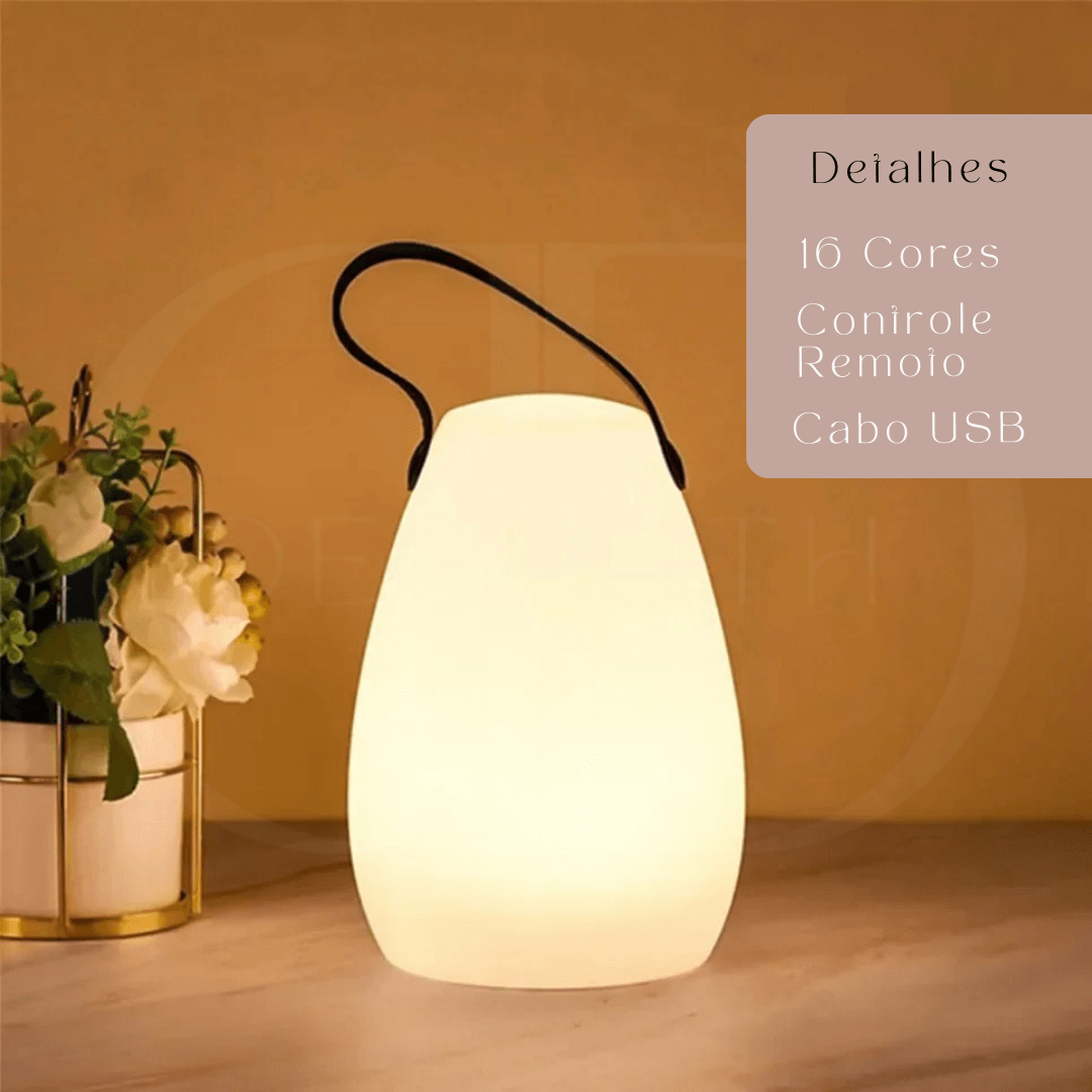 Luminária LED Portátil Recarregável – Estilo e Praticidade