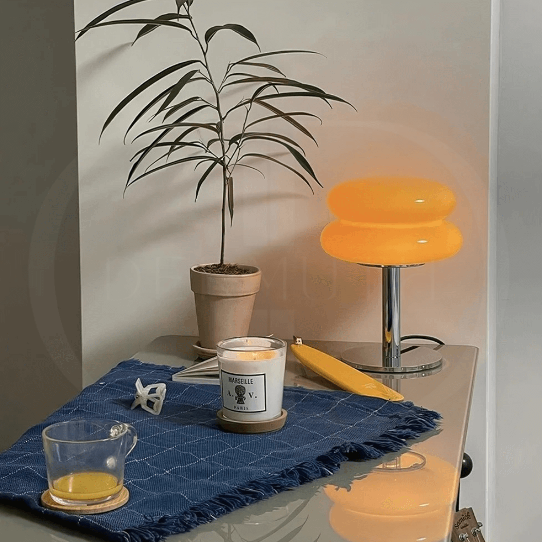 Luminária de Mesa de Vidro Macaron