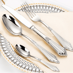 Conjunto de Talheres Luxo Dourado -  Cabo Bordado