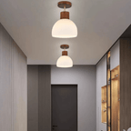 Lustre de Teto Contemporâneo em Vidro Fosco Dourado