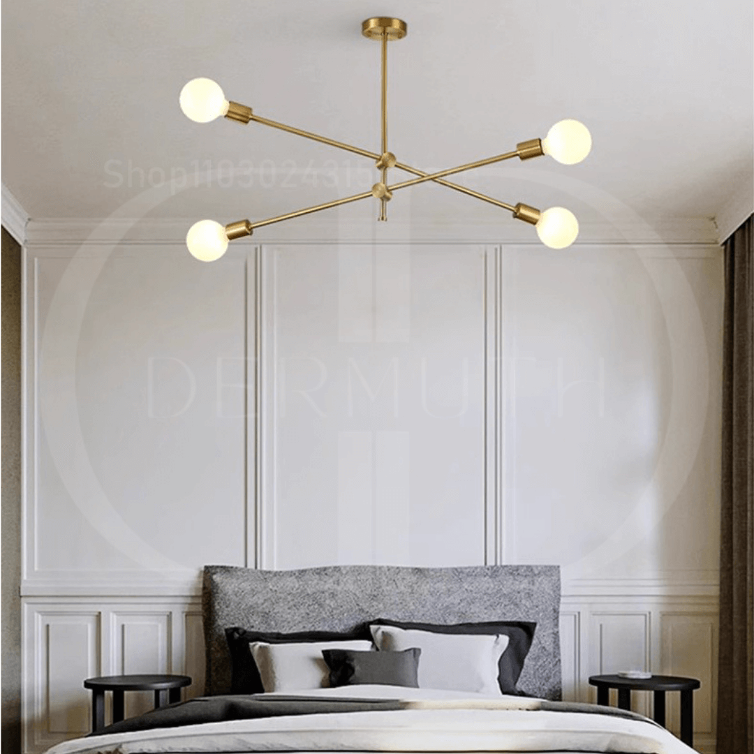 Lustre Moderno Dourado Luxuoso