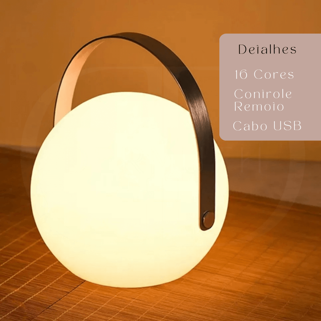 Luminária LED Portátil Recarregável – Estilo e Praticidade