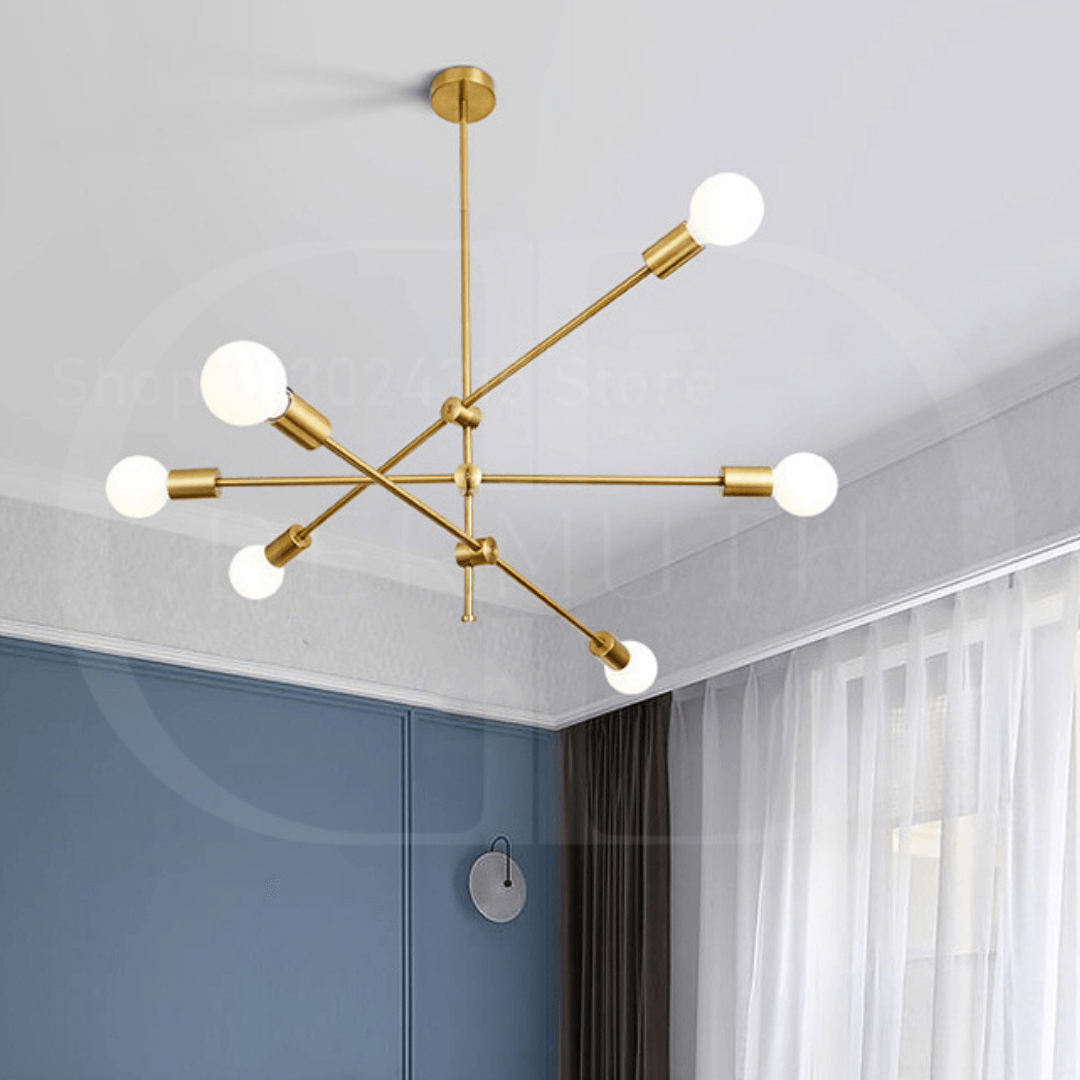 Lustre Moderno Dourado Luxuoso