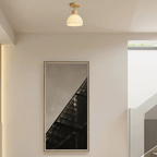 Lustre de Teto Contemporâneo em Vidro Fosco Dourado