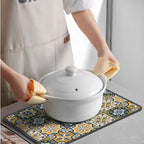 Super Size Retro Quick-Drying Water-Draining Mat for Kitchen Bar Countertops