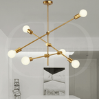 Lustre Moderno Dourado Luxuoso