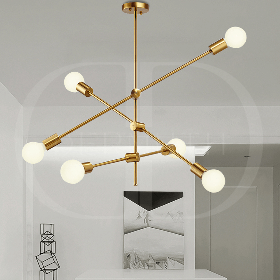 Lustre Moderno Dourado Luxuoso