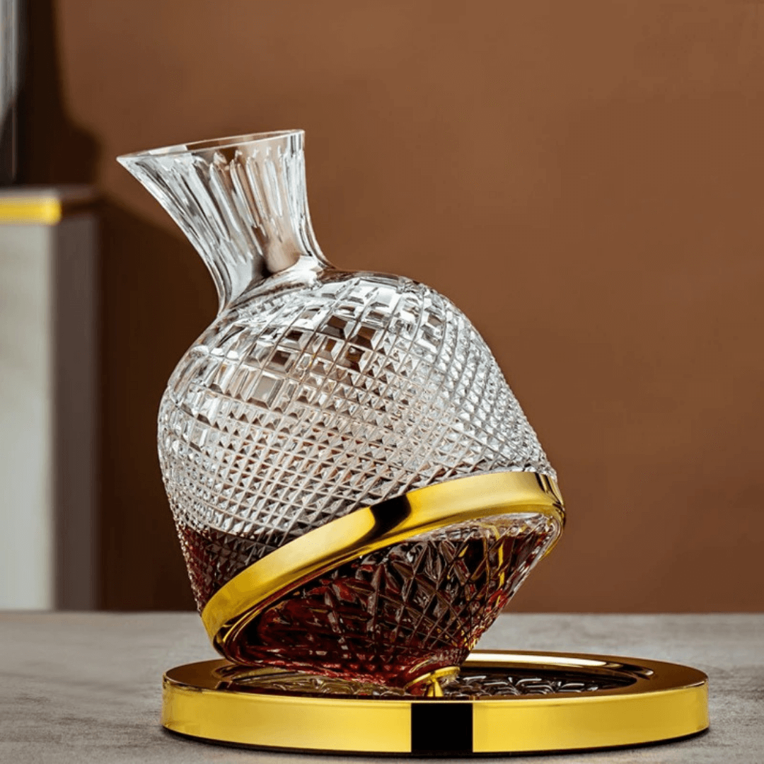 Decantador de Vinho Rotativo 360° em Cristal - Design Elegante