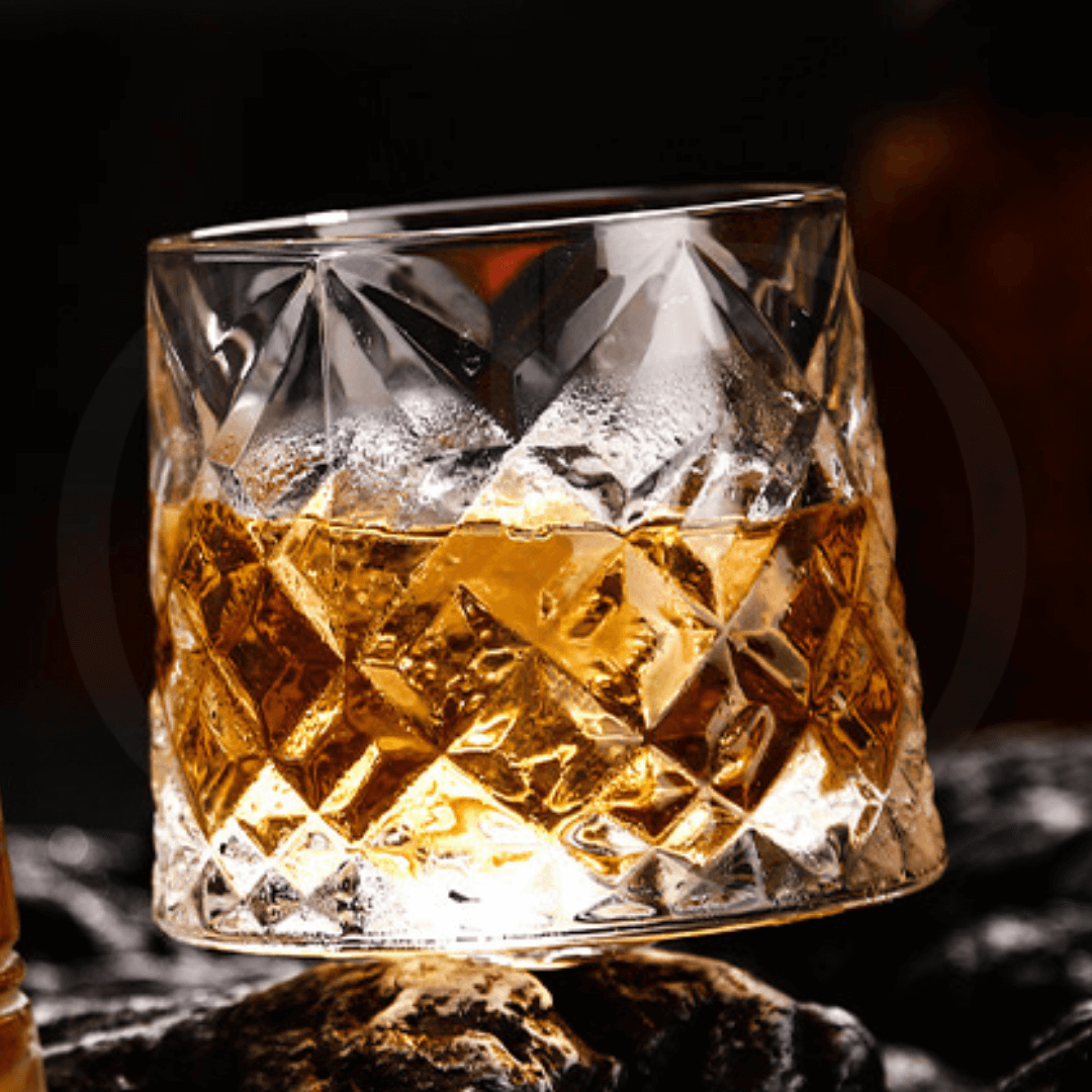 Copos Giratórios de Vidro para Whisky – Design Clássico com Efeito Spinning