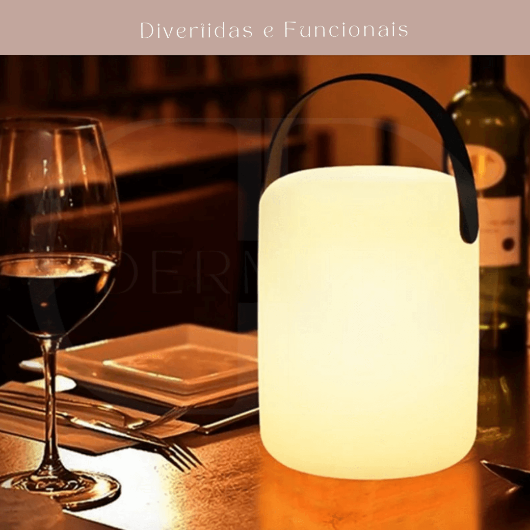 Luminária LED Portátil Recarregável – Estilo e Praticidade