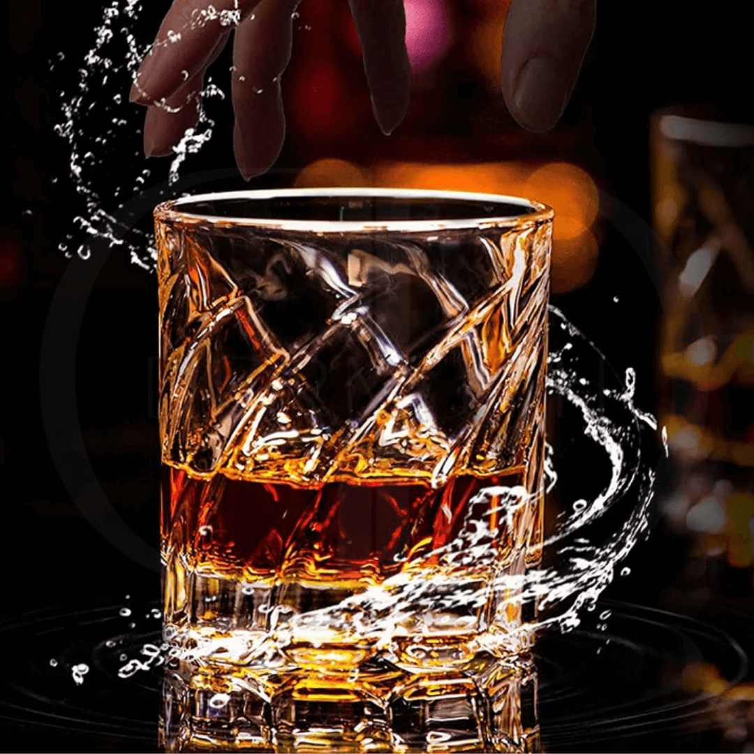 Copos Giratórios de Vidro para Whisky – Design Clássico com Efeito Spinning