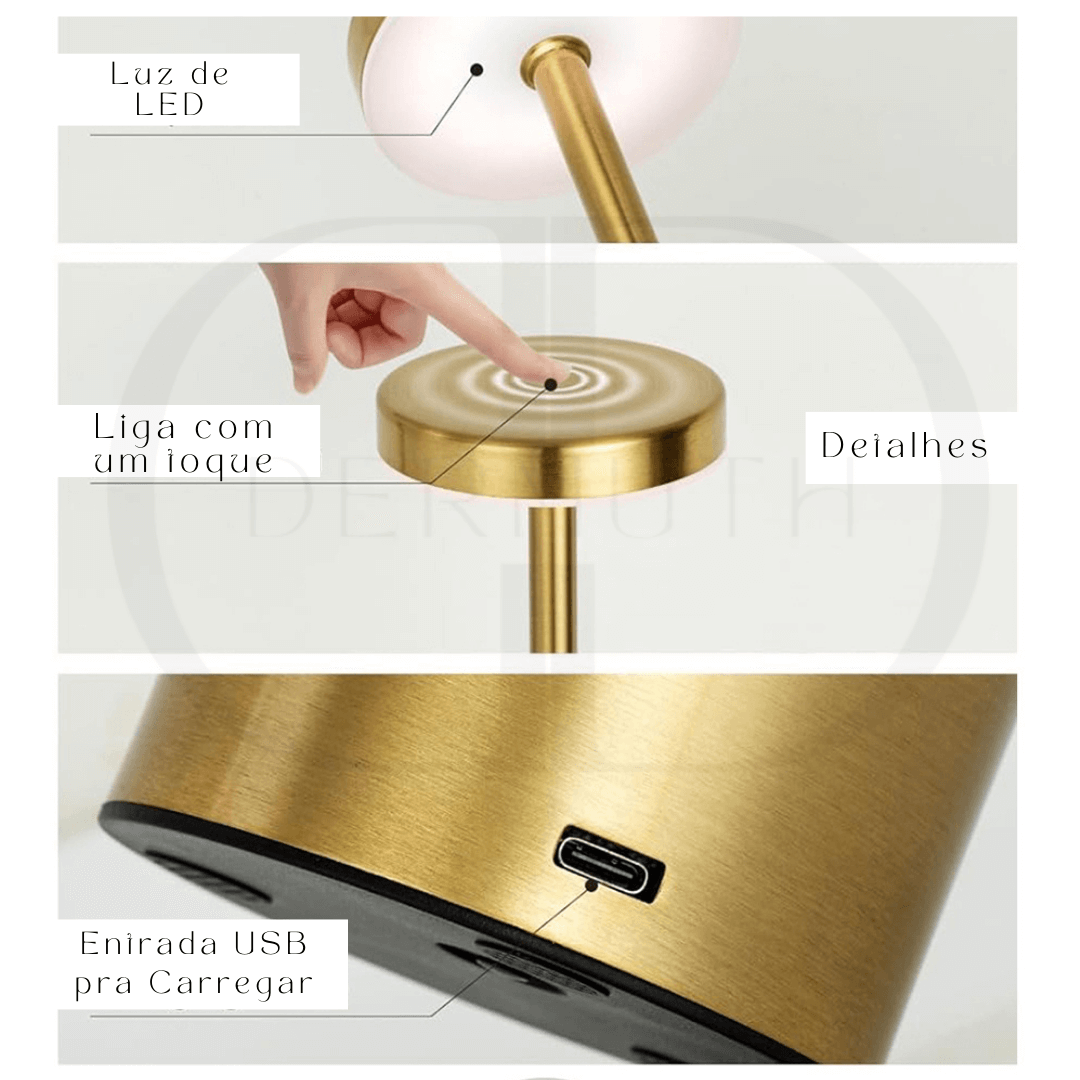 Luminária de Mesa LED Sem Fio –  Moderna e Funcional