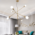 Lustre Moderno Dourado Luxuoso