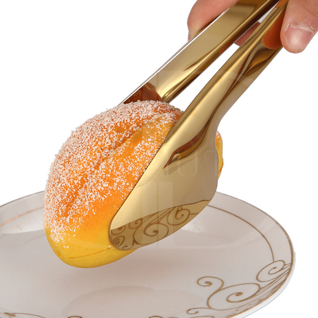 Pegador de Alimentos em Aço Inox Dourado – Elegância e Praticidade na Cozinha