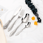 Conjunto de Talheres Luxo Dourado -  Cabo Bordado