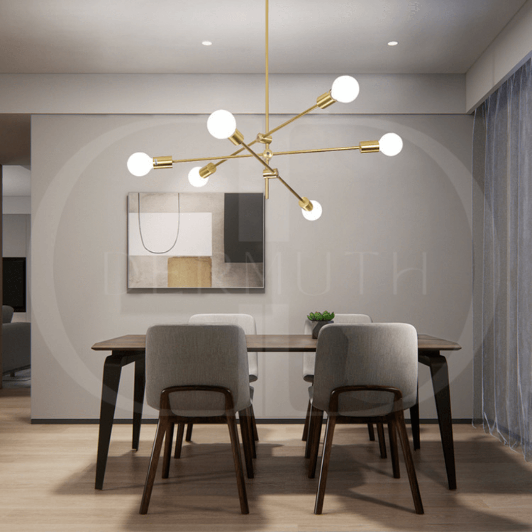 Lustre Moderno Dourado Luxuoso