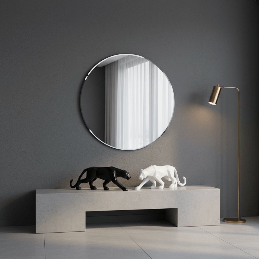 Escultura de Pantera Geométrica em Resina