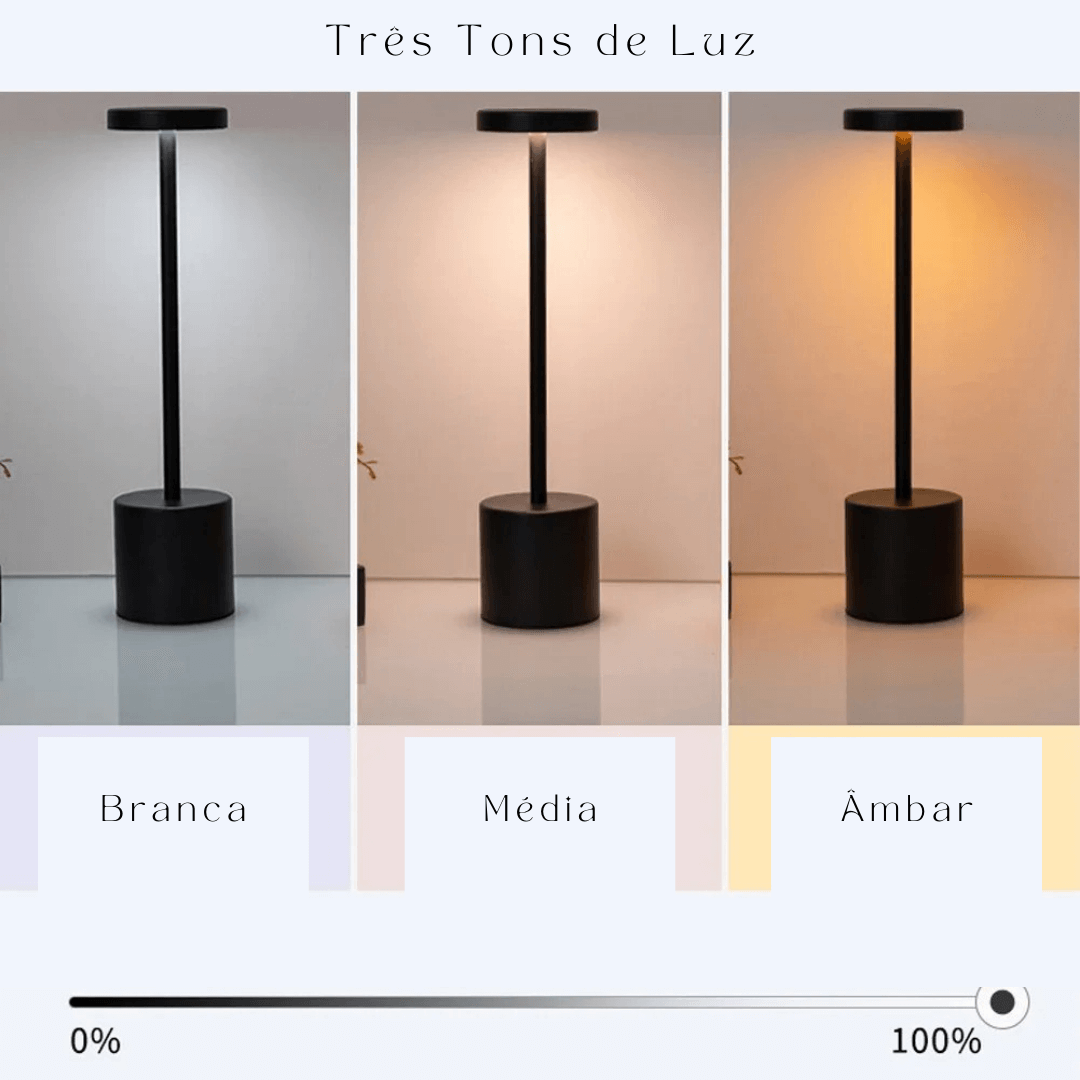 Luminária de Mesa LED Sem Fio –  Moderna e Funcional