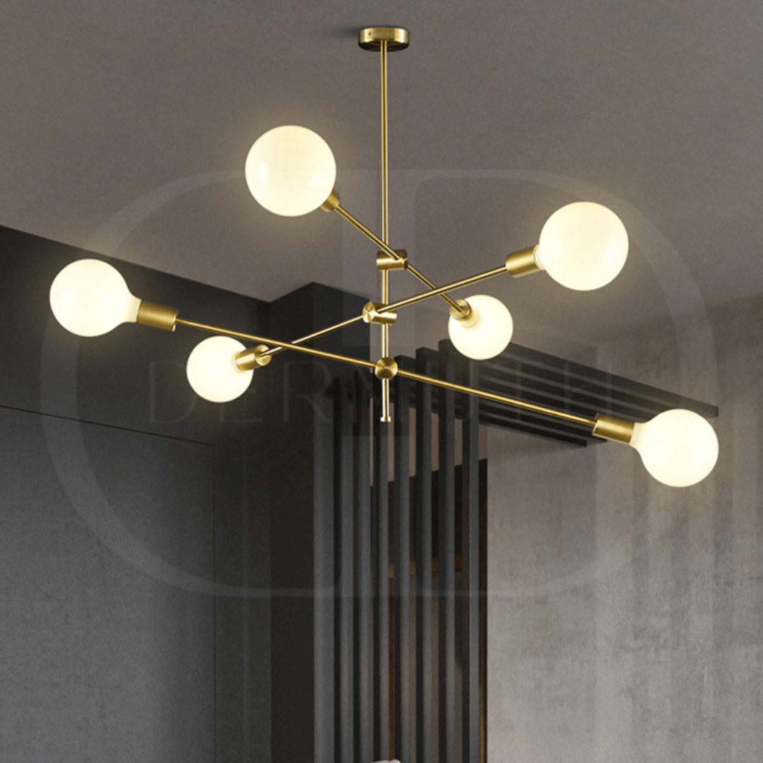 Lustre Moderno Dourado Luxuoso
