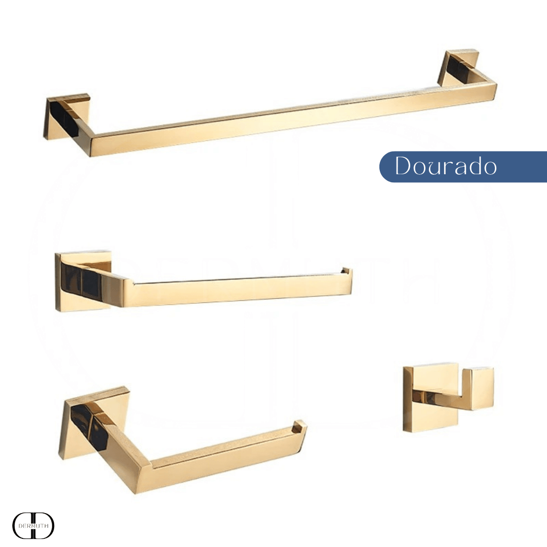 Kit de Acessórios para Banheiro em Aço Inox