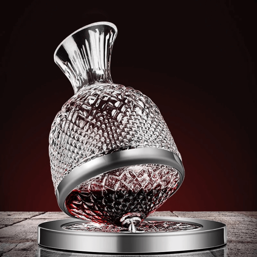 Decantador de Vinho Rotativo 360° em Cristal - Design Elegante
