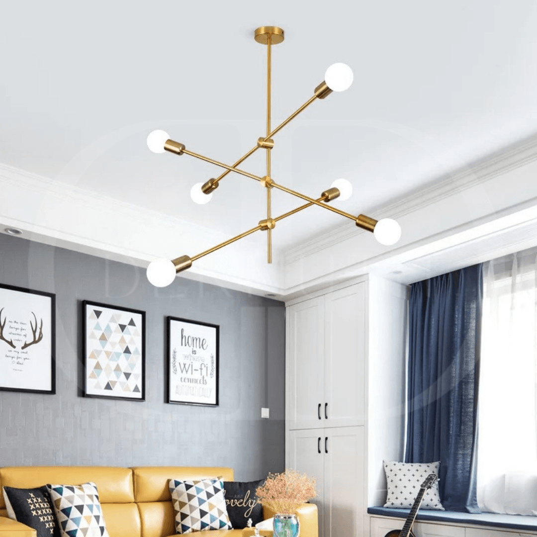 Lustre Moderno Dourado Luxuoso