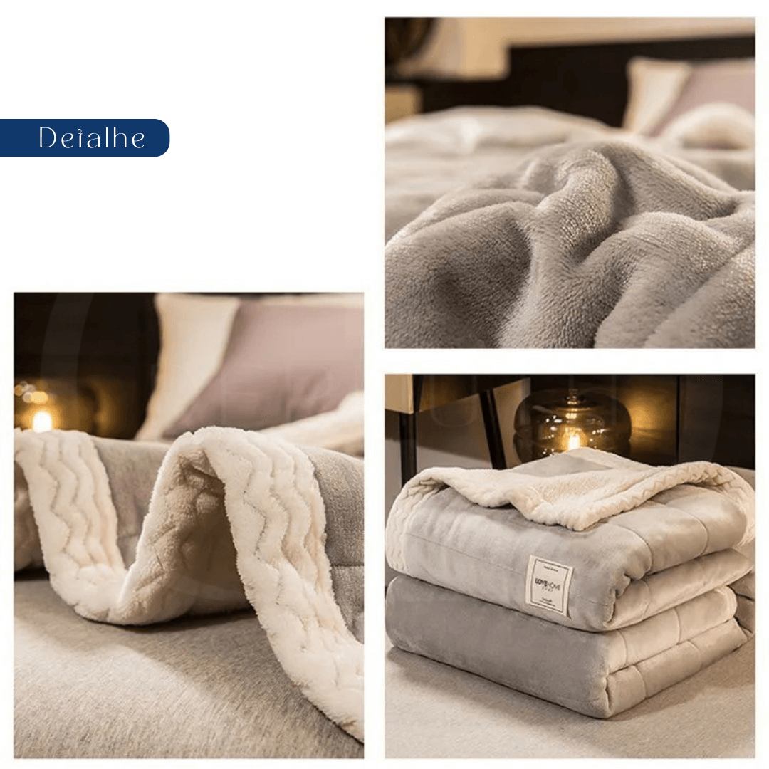 Cobertor Flannel Triplo Coral Fleece