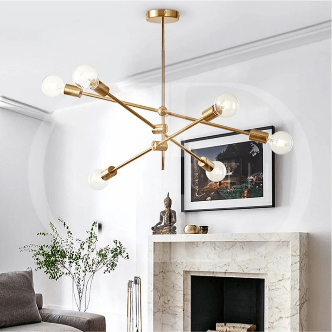 Lustre Moderno Dourado Luxuoso