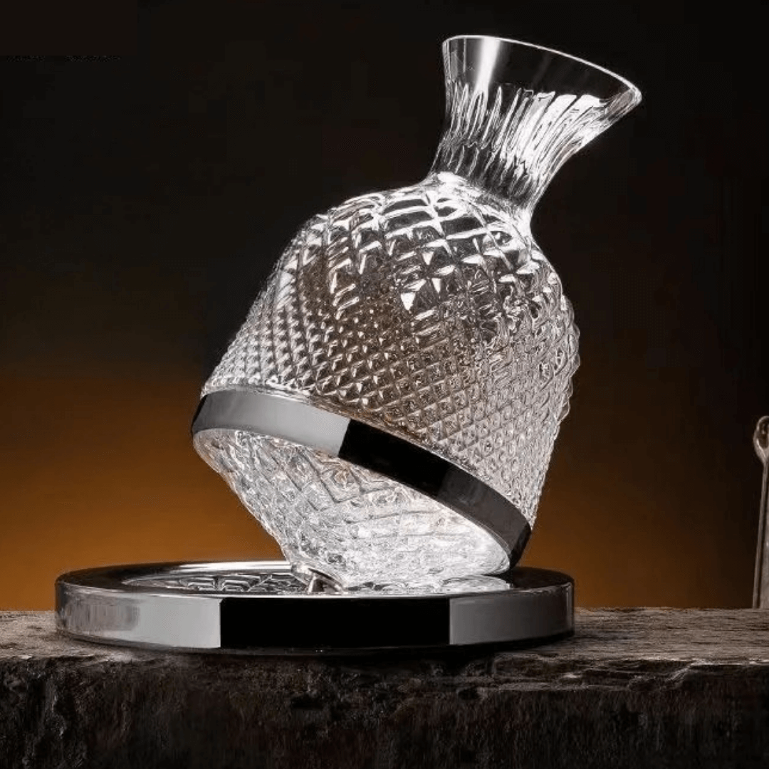 Decantador de Vinho Rotativo 360° em Cristal - Design Elegante