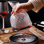 Decantador de Vinho Rotativo 360° em Cristal - Design Elegante