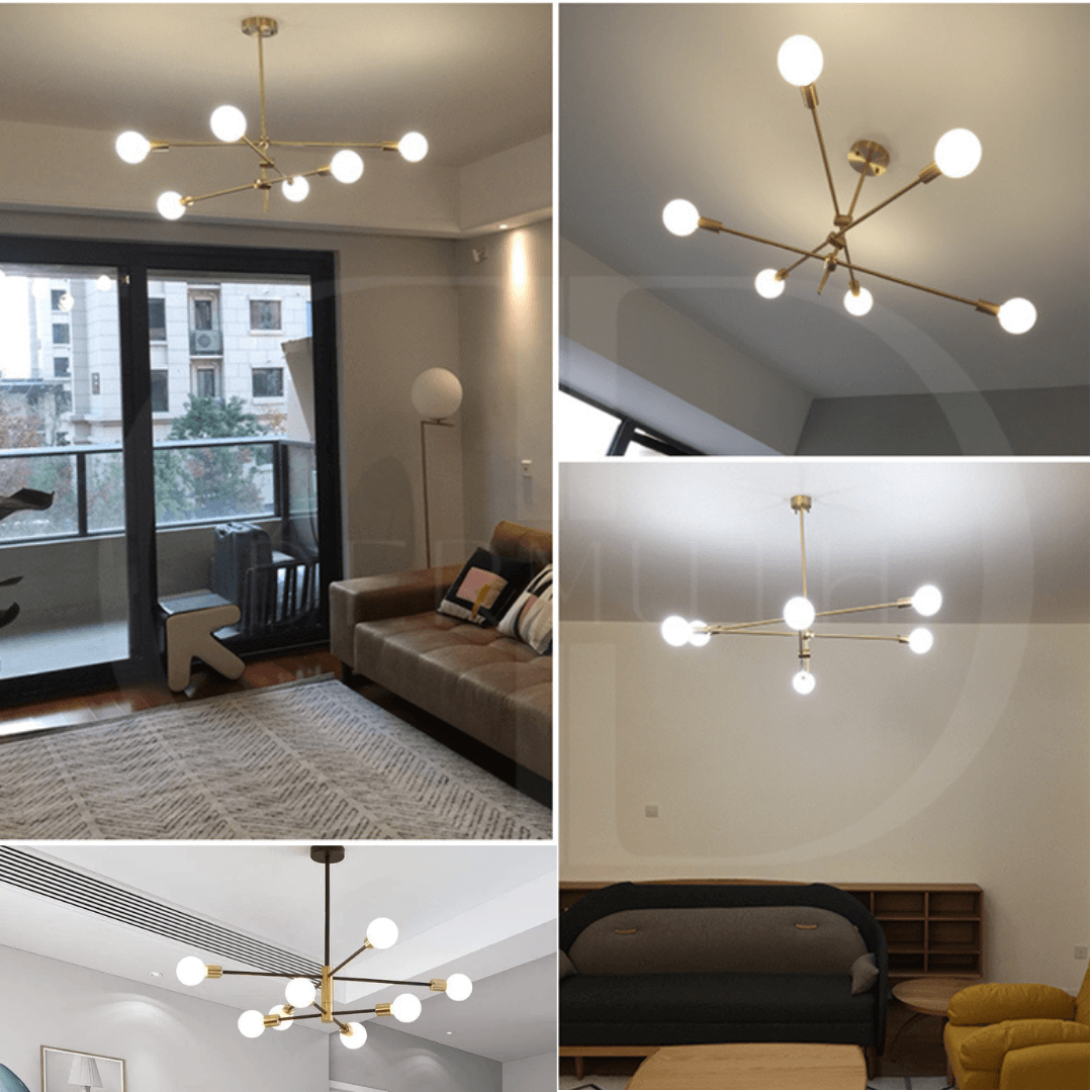 Lustre Moderno Dourado Luxuoso