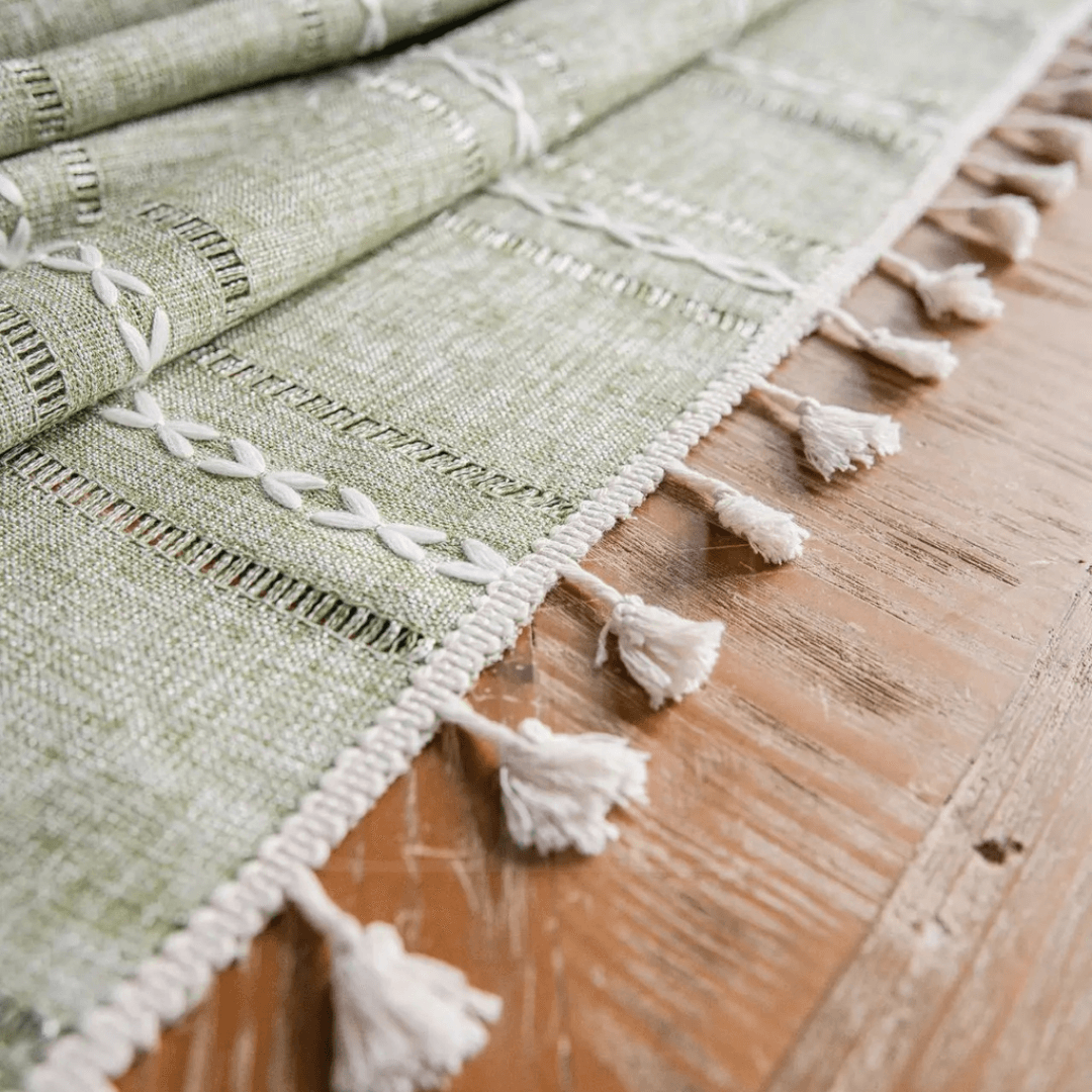 Toalha de Mesa Retangular em Linho de Algodão