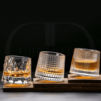 Copos Giratórios de Vidro para Whisky – Design Clássico com Efeito Spinning
