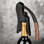 Abridor de Garrafas de Vinho – Formato de Alavanca com Cabo de Madeira